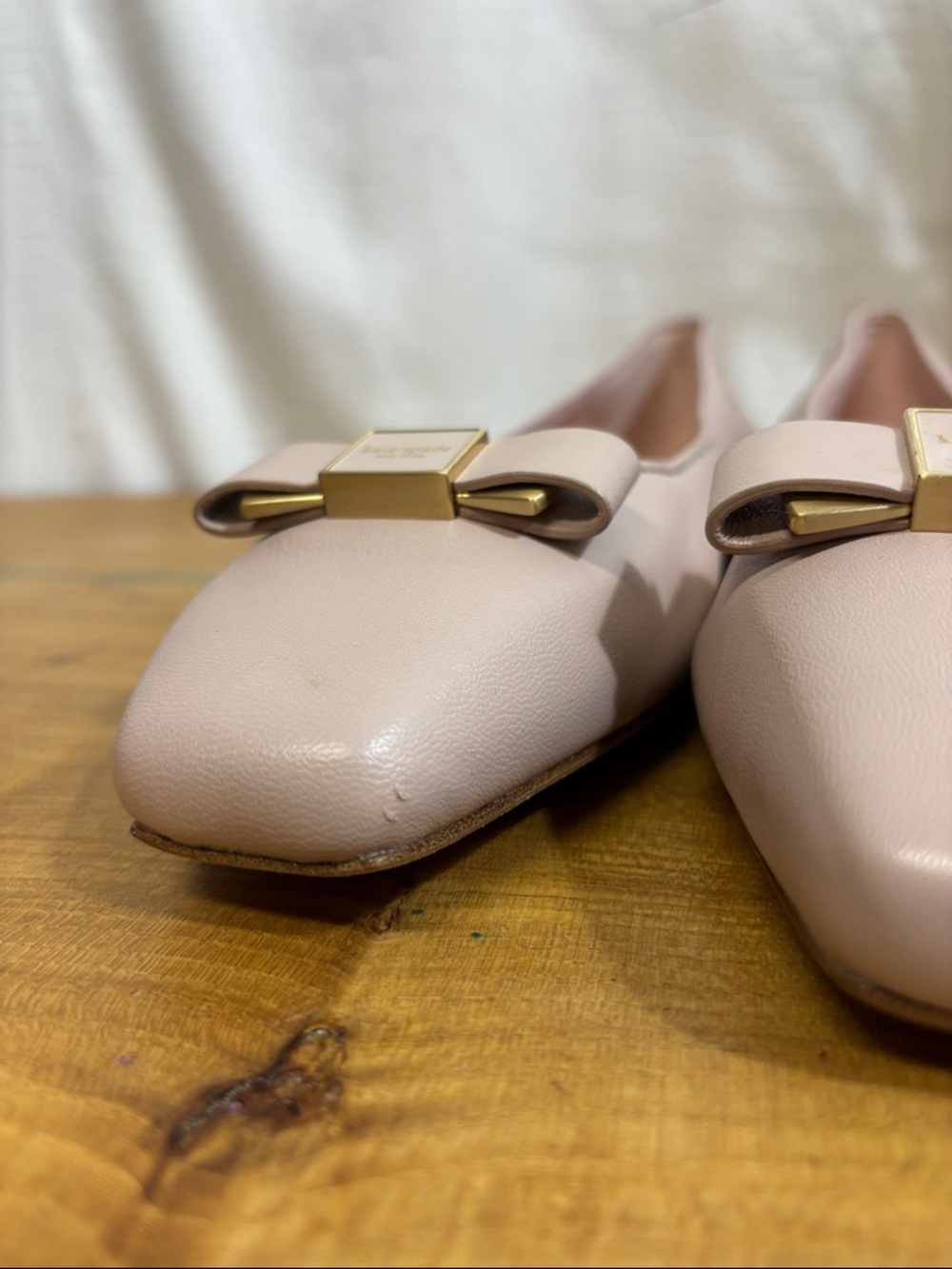 Kate Spade New York Bowdie Ballet pale pink Leather Feminine Chic 9.5 - Picture 4 of 8